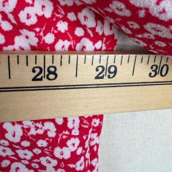 New Adrianna Papell Floral Print Ruffle Neck 3/4 Sleeve Blouse size 3X Red/White - Picture 7 of 8